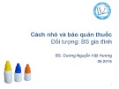 Bài giảng Cách nhỏ và bảo quản thuốc - BS. Dương Nguyễn Việt Hương