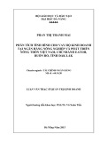 Tóm tắt Luận văn Thạc sĩ Quản trị kinh doanh: Phân tích tình hình cho vay hộ kinh doanh tại Ngân hàng Nông nghiệp và Phát triển Nông thôn Việt Nam - chi nhánh Eatoh - Buôn Hồ, tỉnh Đắk Lắk