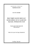 Tóm tắt Luận văn Thạc sĩ Kinh tế: Phát triển nguồn nhân lực hành chính cấp xã tại huyện Đại Lộc, tỉnh Quảng Nam