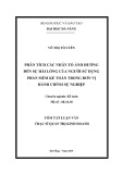 Tóm tắt Luận văn Thạc sĩ Quản trị kinh doanh: Phân tích các nhân tố ảnh hưởng đến sự hài lòng của người sử dụng phần mềm kế toán trong đơn vị hành chính sự nghiệp