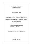 Tóm tắt Luận văn Thạc sĩ Kinh tế: Giải pháp xóa đói, giảm nghèo trên địa bàn huyện Krông Bông, tỉnh Đăk Lăk