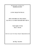 Tóm tắt Luận văn Thạc sĩ Quản trị kinh doanh: Phân tích hiệu quả hoạt động tại Công ty Cổ phần Kim khí Miền Trung