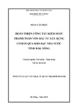 Tóm tắt Luận văn Thạc sĩ Quản trị kinh doanh: Hoàn thiện công tác kiểm soát thanh toán vốn đầu tư xây dựng cơ bản qua KBNN Đăk Nông