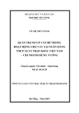 Tóm tắt Luận văn Thạc sĩ Quản trị kinh doanh: Quản trị nợ có vấn đề trong hoạt động cho vay tại Ngân hàng Xuất nhập khẩu Việt Nam (Eximbank) – CN Hùng Vương