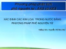 Bài giảng Phương pháp phân tích phổ nguyên tử - AAS và AES - Nguyễn Thị Hoa Mai