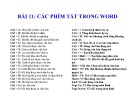 Bài giảng Microsoft Word 2003 - Bài 11: Các phím tắt trong Word