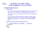 Bài giảng Microsoft Word 2003 - Bài 08: Sử dụng các chức năng Auto correct và Auto text