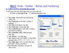 Bài giảng Microsoft Word 2003 - Bài 02: Fonts - Symbol - Bullets and Numbering
