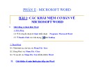 Bài giảng Microsoft Word 2003 - Bài 01: Các khái niệm cơ bản về Microsoft Word