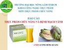 Bài thuyết trình môn Thực phẩm chức năng: Thực phẩm chức năng và bệnh mạch vành