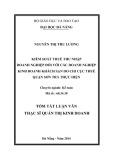 Tóm tắt Luận văn Thạc sĩ Quản trị kinh doanh: Kiểm soát thuế TNDN đối với các doanh nghiệp kinh doanh khách sạn do Chi cục Thuế quận Sơn Trà thực hiện