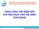 Bài giảng Thích ứng với biến đổi khí hậu dựa vào hệ sinh thái (EbA)