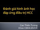 Bài giảng Đánh giá hình ảnh học đáp ứng điều trị HCC - Cao Thiên Tượng