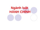 Bài giảng Pháp luật đại cương: Chương 6 - Ngành Luật hành chính