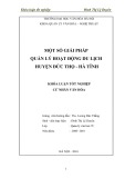 Tóm tắt Khóa luận tốt nghiệp: Một số giải pháp quản lý hoạt động du lịch huyện Đức Thọ Hà Tĩnh