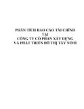 Báo cáo thực tập Phân tích báo cáo tài chính tại Công ty Cổ phần Xây dựng và Phát triển đô thị Tây Ninh