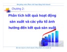 Bài giảng học phần Phân tích hoạt động kinh doanh: Chương 2 - Trần Thị Hương