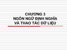 Bài giảng Cơ sở dữ liệu (Database): Chương 3 - TS. Lê Thị Lan