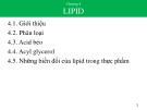 Bài giảng Chương 4: Lipid