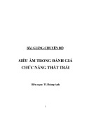 Bài giảng chuyên đề Siêu âm trong đánh giá chức năng thất trái