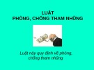 Bài giảng Luật phòng, chống tham nhũng