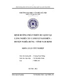 Tóm tắt Khóa luận tốt nghiệp: Định hướng phát triển du lịch tại làng nghề cây cảnh xã Nam Điền – huyện Nghĩa Hưng – tỉnh Nam Định