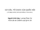 Bài giảng Cơ cấu, tổ chức của Quốc hội (HT ĐBQH khóa XIII tại Đà Nẵng 27-29-6-2011) - Lương Phan Cừ