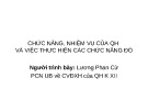 Bài giảng Chức năng, nhiệm vụ của QH và việc thực hiện các chức năng đó - Lương Phan Cừ