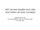 Bài giảng Một vài kinh nghiệm thực hiện hoạt động lập pháp của ĐBQH - Lương Phan Cừ