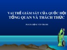 Bài giảng Vai trò giám sát của Quốc hội: Tổng quan và thách thức - PGS.TS. Đặng Văn Thanh