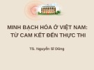 Bài giảng Minh bạch hóa ở Việt Nam: Từ cam kết đến thực thi - TS. Nguyễn Sĩ Dũng