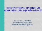 Bài giảng Công tác thông tin phục vụ hoạt động của đại biểu dân cử - Lê Như Tiến