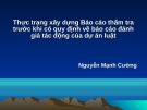 Bài giảng Thực trạng xây dựng Báo cáo thẩm tra trước khi có quy định về báo cáo đánh giá tác động của dự án luật - Nguyễn Mạnh Cường