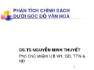 Bài giảng Phân tích chính sách dưới góc độ văn hoá - GS.TS. Nguyễn Minh Thuyết