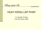 Bài giảng Tổng quan về hoạt động lập pháp - TS. Nguyễn Sĩ Dũng