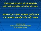 Bài giảng Năng lực cạnh tranh quốc gia và doanh nghiệp của Việt Nam - Vũ Thành Tự Anh