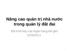 Bài giảng Nâng cao quản trị Nhà nước trong quản lý đất đai