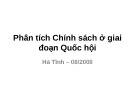 Bài giảng Phân tích Chính sách ở giai đoạn Quốc hội