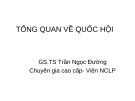 Bài giảng Tổng quan về Quốc hội - GS.TS. Trần Ngọc Đường