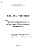 Khóa luận tốt nghiệp: Phân tích tài chính Công ty Trách nhiệm hữu hạn Dệt may Linh Phương - Trần Thu Trang