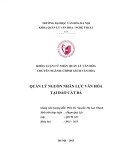 Tóm tắt Khóa luận tốt nghiệp: Quản lý nguồn nhân lực văn hóa tại đảo Cát Bà