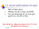 Bài giảng Kinh tế vi mô 2: Chương 1 - Trần Bá Thọ