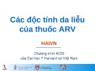 Bài giảng Các độc tính da liễu của thuốc ARV