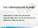 Bài giảng học phần Tài chính doanh nghiệp