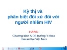 Bài giảng Kỳ thị và phân biệt đối xử đối với người nhiễm HIV