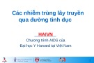 Bài giảng Các nhiễm trùng lây truyền qua đường tình dục