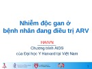 Bài giảng Nhiễm độc gan ở bệnh nhân đang điều trị ARV