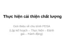 Bài giảng Thực hiện cải thiện chất lượng: Giới thiệu về chu trình PDSA (Lập kế hoạch – Thực hiện – Đánh giá – Hành động)