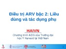 Bài giảng Điều trị ARV bậc 2: Liều dùng và tác dụng phụ