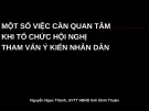 Bài giảng Một số việc cần quan tâm khi tổ chức hội nghị tham vấn ý kiến nhân dân - Nguyễn Ngọc Thành